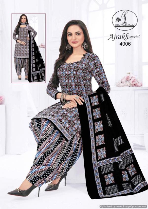 Miss World Ajrakh Vol 4 Printed Cotton Dress Material Collection